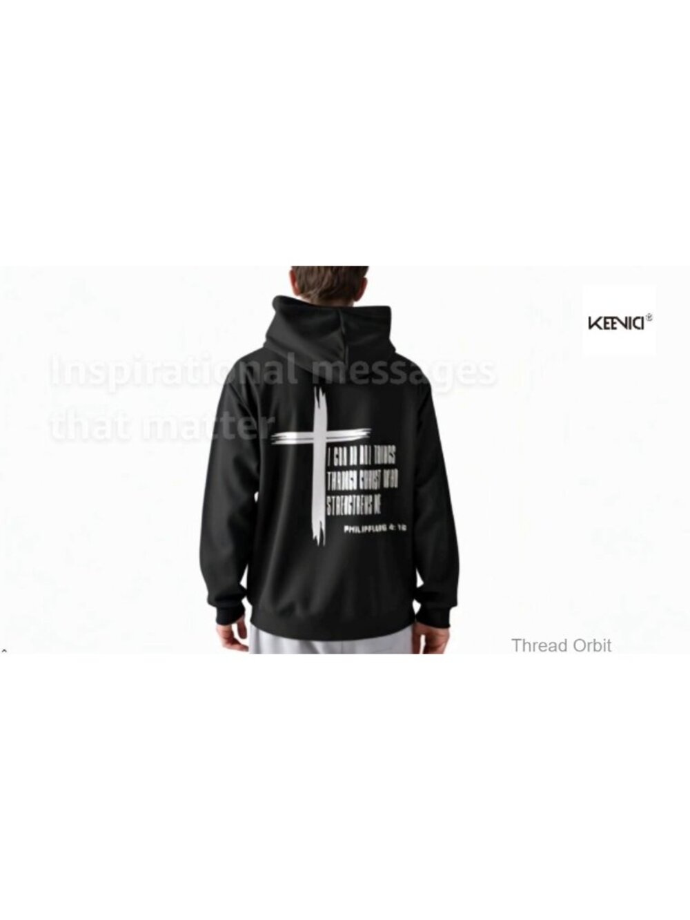 Christian Graphic Hoodie Teen Jesus Faith God Bible Verse Pullover - Picture 5 of 5